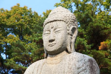 아산 평촌리 석조약사여래입상_두상부 우측면 (촬영년도 : 2015년)